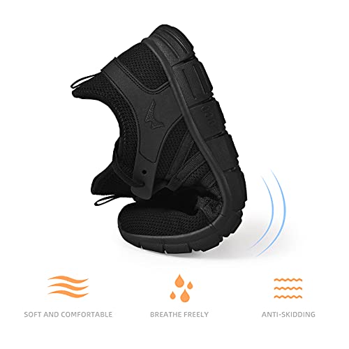 Aoe Womens Walking Running Shoes Ultra Lightweight Breathable Mesh Tennis Shoes Non Slip Athletic Workout Gym Sneakers All Black #TOP4