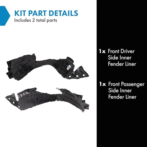 Image of TRQ Front Inner Fender Liner Set Compatible with 2015-2020 INFINITI QX60 Nissan Pathfinder NI1248152 NI1248161 NI1249152 NI1249161