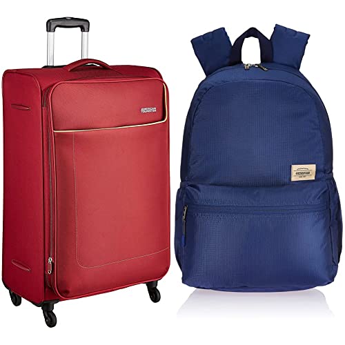 Image of American Tourister Jamaica Polyester 80CM Wine RED Soft Suitcase
