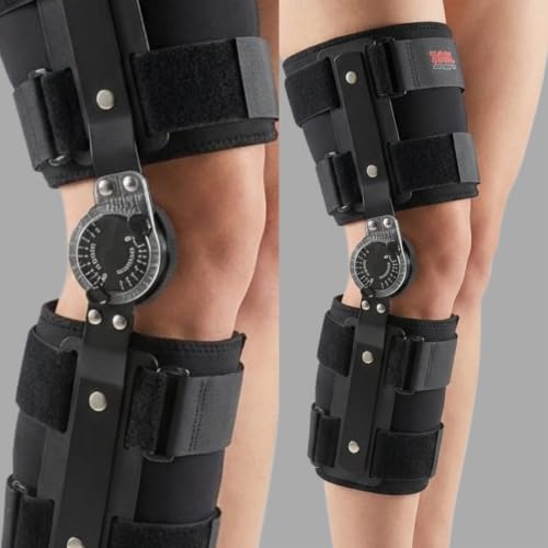 Image of Knee Brace for Rom Knee Pain Relief, Compression Sleeve with Patella Gel Pad & Side Stabilizers, Universal Size, Black - Ideal for Sports, Injury Recovery & Joint Support