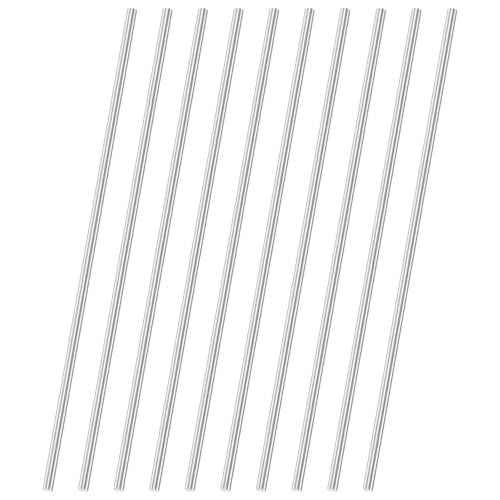 M METERXITY 10-Pack 304 Stainless Steel Solid Round Rod, 6x300mm Metal Solid Shaft Rods for DIY Craft/Model Car/Helicopter Airplane/Metal Working, Lathe Bar Smooth Stock [0.24x11.81IN]