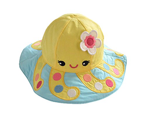 Genda 2Archer Bebé encantador de la historieta de los niños del sombrero de Sun 100% del casquillo del verano del algodón de Protección Solar con el borde ancho (48CM (6-12 mes)) Cover