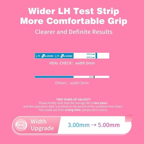 Image of HEAL-CHECK 80 Count Ovulation Test Strips with Cups, Bulk Ovulation Test Strips for Women, Ovulation Predictor Kit, Accurate Fertility Tests for Home, Individually Wrapped 5mm LH