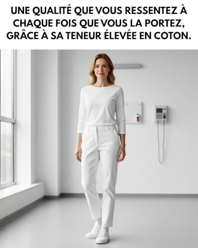 Chaussettes Homme Femme 10 Paires Coton Confortable Respirantes (Blanc 43-46) – vue 2