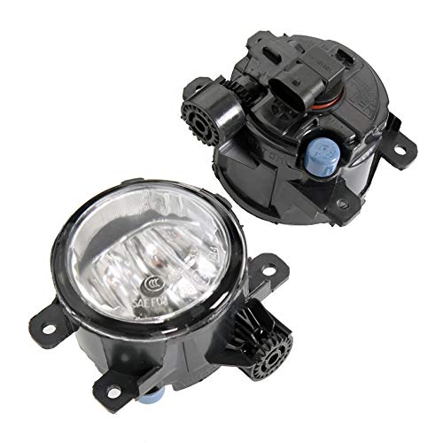 Hecasa Bumper Fog Light W/Bulbs & Bezel Brackets Compatible With 2013-2016 Ford Fusion Black Front Fog Lights & Surrounds & Brackets #TOP4