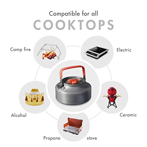 Aomiun Camping Kettle Coffee Pot with Cup Stainless Steel Rustproof Anti Corrosion Tableware Set Kettle for Camping Pinic Hiking - Image 6