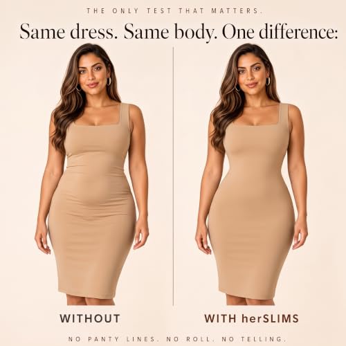 Image of herslims Tummy Control Bodysuit for Women, Seamless Sculpting Shapewear