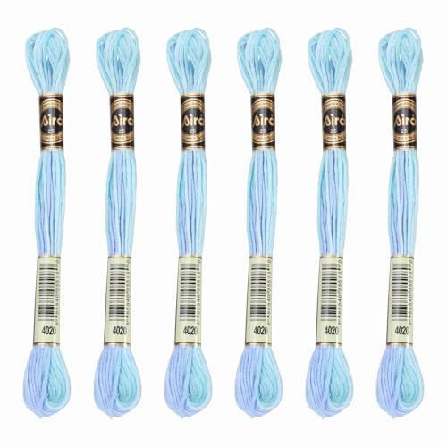 Image of PATIKIL 6 Skeins Embroidery Floss, Polyester Embroidery Threads Bracelets String for Cross-Stitch Hand Embroidery, Sky Blue