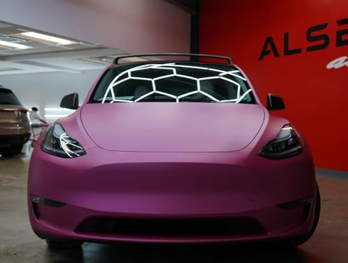 Image of WALLMATE Matt Pink Metallic Car Sticker Self Adhesive Bubble Free Vinyl Wrap for Car, Scooty, Cycle, Bike and Other Vihicle Interior & Exterior Decoration (Dark Pink Metallic, 20X120 in)