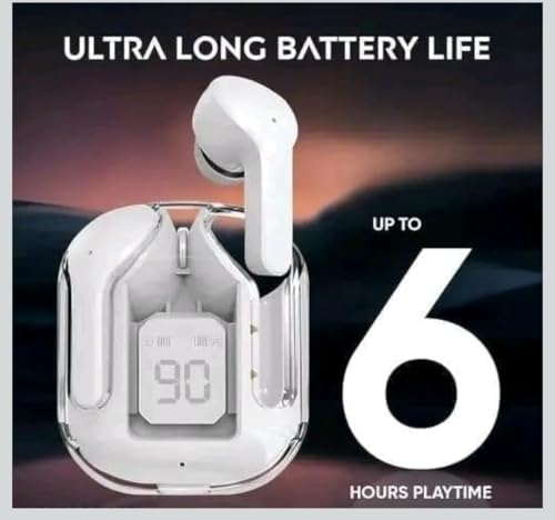 Image of Ultrapods Max True Wireless Earbuds with Bluetooth 5.3 Technology, with Transparent Charging Case, Enhanced Sound Quality, Mic 240 Bluetooth Headset, True Wireless Earbuds in Ear (Bule)