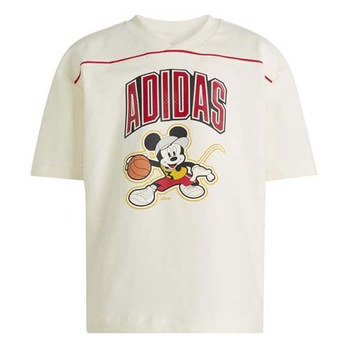 adidas Unisex Kids Disney Mickey Mouse TEE, Off White/Pure Ruby/Black, 7-8 Years