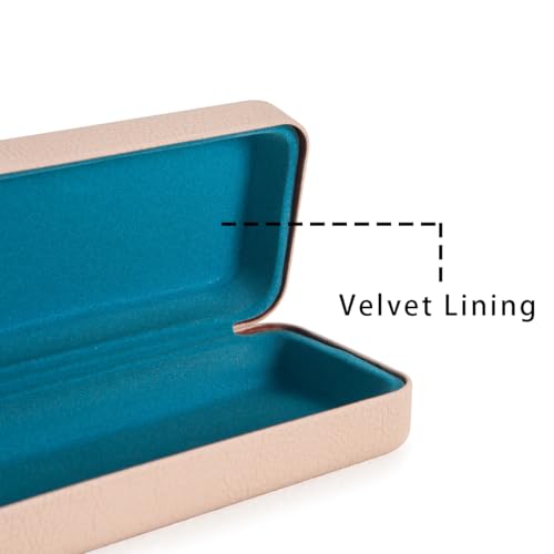 Image of TRIUMPH VISION Sunglasses Case Hard Shell Glasses Case Eyewear Eyeglasses | Sunglass Eyeglass Hard Case for Women and Men Metal PU Leather Lined Storage with Microfiber Cleaning Cloth Protection