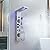 BWE Stainless Steel Shower Panel Tower System,LED Rainfall Waterfall Shower Head,4 Massage Body Jets,3 Functions Handhels Shower and Waterfall Tub Spout,Wall Mounted Shower Panel with Temp Display