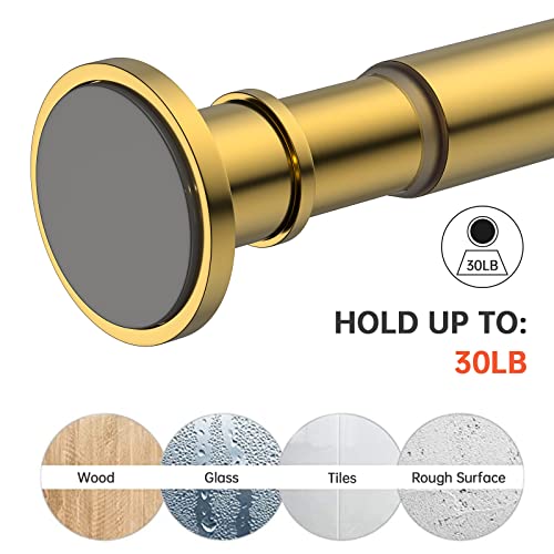 Image of BRIOFOX Industrial Shower Curtain Rod - Rustproof Non-Slip 43-72 Inches Tension Curtain Rod for Window or Bathroom, Sunglow Gold