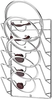 Simple Houseware Wall Door Mounted Pot Lid Rack, Chrome Finish