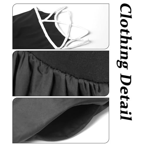 Girls Summer Sundress Criss Cross Back Elastic Waist Twirl Midi Casual Dress with Pockets4