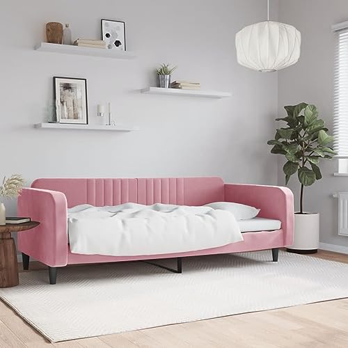 LAPOOH Sofá Cama Terciopelo Rosa 90x200