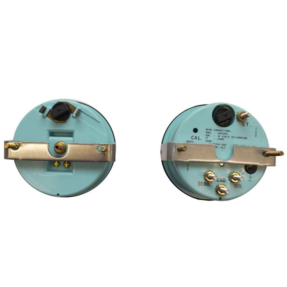 Teleflex Boat Gauge Set 69921 | 69922 Black Silver 3 1/4 Inch