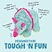 goDog Dinos Frills Squeaky Plush Dog Toy with Chew Guard Technology, Durable Fabric & Squeaker for Active Play, Teal, Small