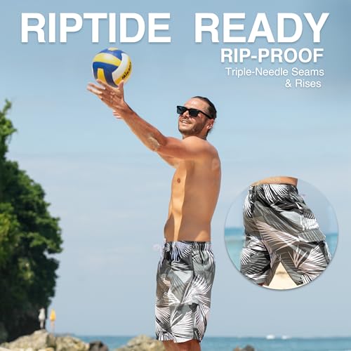 Image of Kanu Surf Men's Big Viper Extended Size Stripe Swim Trunk