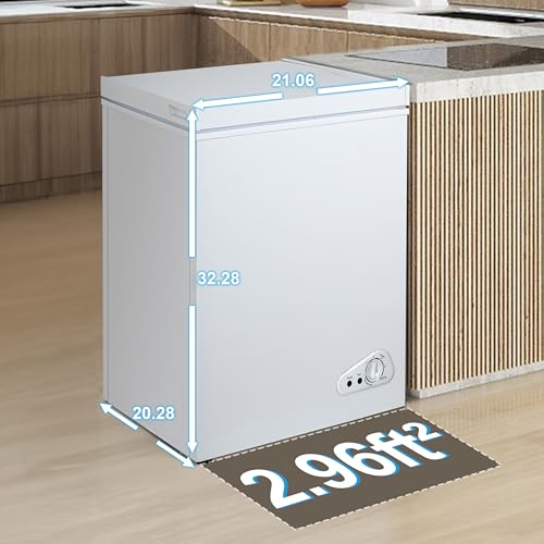 Fox Shack Chest Freezer 5.0 Cu. Ft Mini Deep Freezer, Compact and Efficient, Adjustable Temperature, Fast Cooling, and 2 Removable Baskets (White, 5.0 Cu. Ft) on Fridge.com