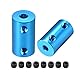 sourcing map 2Stk 4mm bis 4mm Bohrung starre Kupplungsschraube L25XD14 Aluminiumlegierung Wellenkupplungsverbinder Motorzubehör Blau
