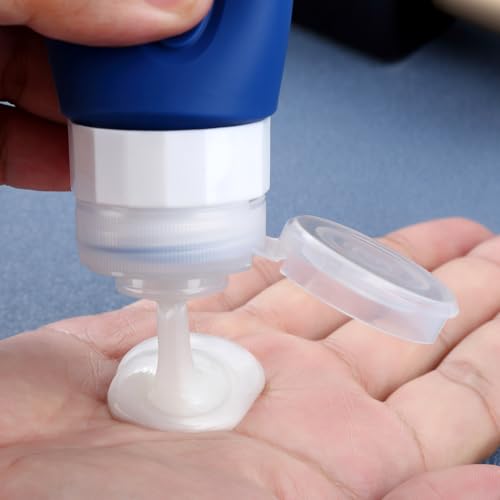 Travel Bottles for Toiletries, Tsa Approved 2oz Travel size Bottles, BPA Free Leak Proof Travels Toiletry Containers, Traveler Accessories with Toiletry Bag for Shampoo Liquid (4 Pack)