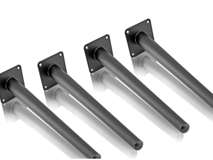 Image of Sofa Leg Black Finish 12 Inches (Set of 4) Metal Cone Shape Heavy Duty Sofa Legs for Home, Office Rustproof & Sturdy Sofa Paya with Mounting Screw | Furniture /Table Legs