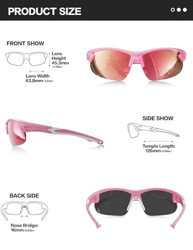 Image of BIRCEN Mens Polarized Sunglasses for Sports: TR90 Lightweight Sun Glasses Wrap Around Shades for Fishing Driving Cycling