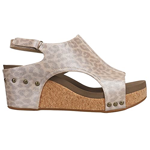 Corkys Carley Womens Sandal 11 Bm Us Taupeleopard #TOP2