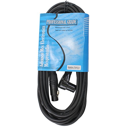 Mcsproaudio Male To Female Xlr Cable With Black Connectors 25 Ft Foot Feet Right Straight #TOP1