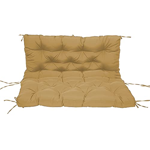 Coussin de banc d'extérieur imperméable kaki avec dossier pour tapis de banc bois 150x100
