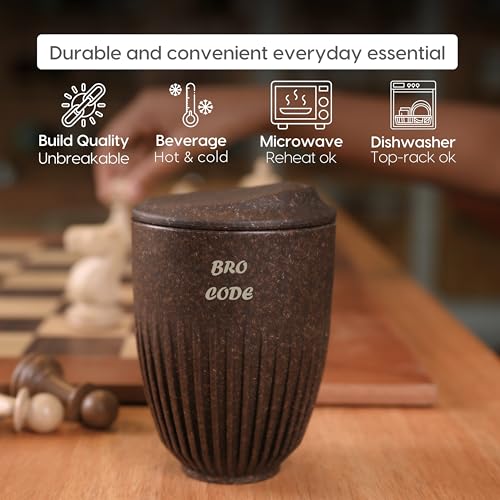 Image of Eha Earth Friendly Customised Coffee Mug, Coaster with Bag 350 ml, Set of 1 | Made with Rice Husk Biocomposite | Personalized Gifts for Friends and Family | Coffee