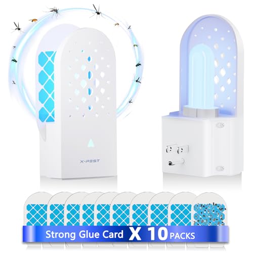 X-PEST Fly Trap Indoor 2 Pack, Gnat Traps with Light