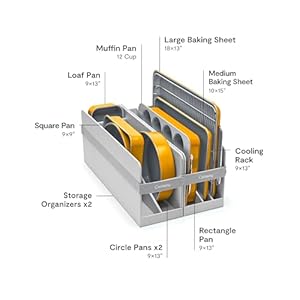 Caraway Nonstick Ceramic Bakeware Set (11 Pieces) - Baking Sheets, Assorted Baking Pans, Cooling Rack, & Storage - Aluminized Steel Body - Non Toxic, PTFE & PFOA Free - Marigold Caraway Nonstick Ceramic Bakeware Set 11 Pieces Baking Sheets Assorted Baking Pans Cooling Rack Storage Aluminized Steel Body Non Toxic PTFE PFOA Free Marigold