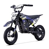 KOOZ 36V 300W Electric Dirt Bike for Kids - 3 Speed Modes Teen Electric Motorcycle Up to 15.5 MPH & 14 Miles Long-Range, Shock Absorber & Rear Brake, 12
