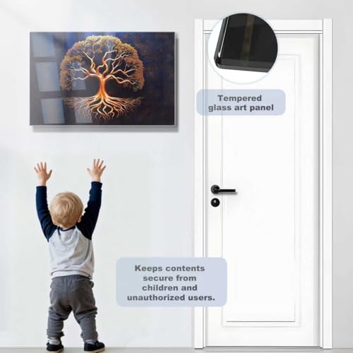Image of Biometric Gun Safe for Handgun,Tempered Glass Hidden Gun Safe Decor