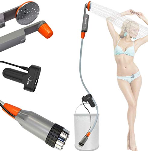 Zooma Ducha al Aire Libre, Ducha de Camping, Ducha móvil, Toma de Cabeza de Ducha, Ducha de Camping con Bomba Sumergible (baterías 0939 2, tamaño único) (0939 1 batería)