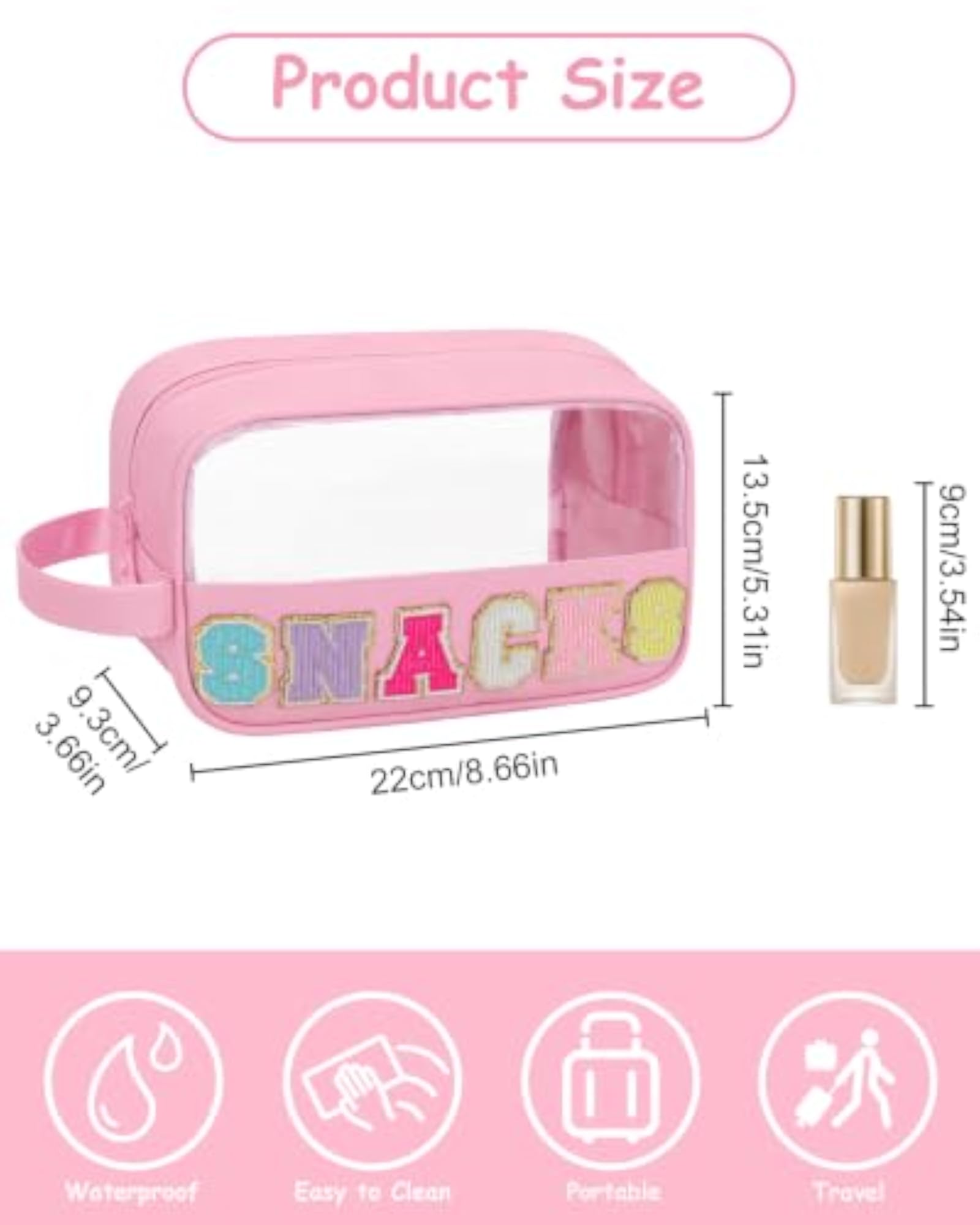 Cute Digital Printing Rainbow Cosmetic Tote Bag for Travel