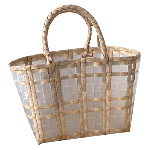 Lurrose Wasserfester Handgewebter Kunststoffkorb mit Stabilen Griffen...