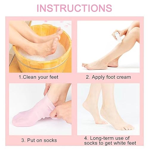 2 Coppie Calzini Idratanti Morbidi Calzini in