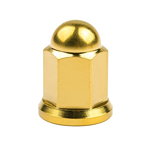 Image of Titanium M6 M8 M10 Dome Head Acorn Nuts for Bicycle Motorcycle Exhaust Pipe Car Pack of 6 (M6, Gold)