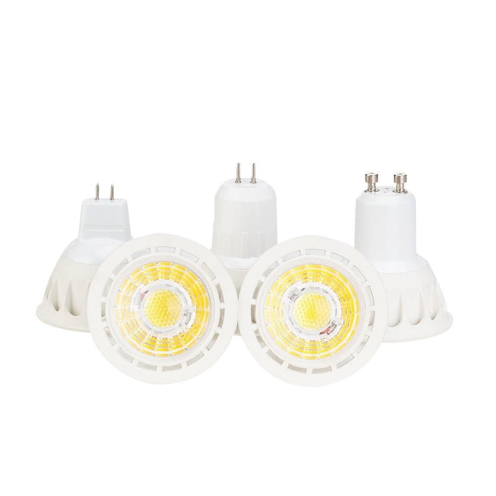 fengyan Casa bombillas, Paquete de 10, foco Led COB GU10/E27/GU5.3 AC220V 6W lámpara interior regulable for el hogar Familiar Lámpara(Natural white,E27)