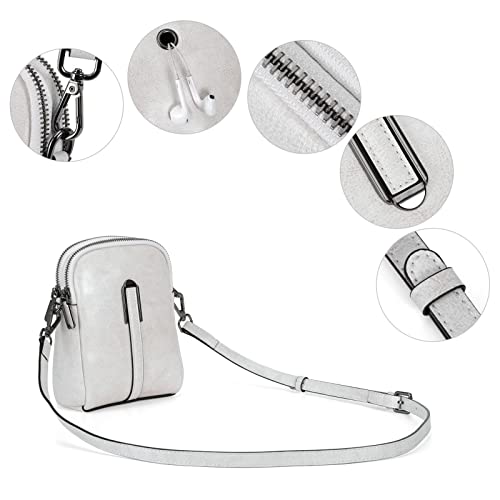 HUA ANGEL Handy Umhängetasche mit Geldbörse Damen Leder modern Crossbody Handy Tasche Umhänge Mädchen kleine Handtasche Damen mit Langem Riemen für Sportlich Reisen Dating Arbeit – Bild 4