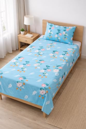 Image of AAZEEM Microfibre Single Bedsheet 100% Microfibre Full Size Sheets Set, Soft & Comfy for, Bedsheet & Pillowcases Sets, Machine wash | Bedsheet Size 60 X 90 Inches Pillow - 17 X 27 |
