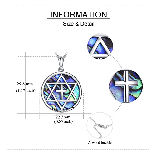 Jewish Star & Cross Sterling Silver Necklace - Star of David & Christian Jewelry for Women, Men & Girls4