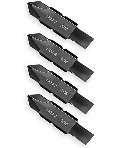 Galvanox Brocas planas de repuesto de doble extremo Phillips y 3/16 pulgadas #1-#2 para multiherramientas Leatherman (paquete de 4)