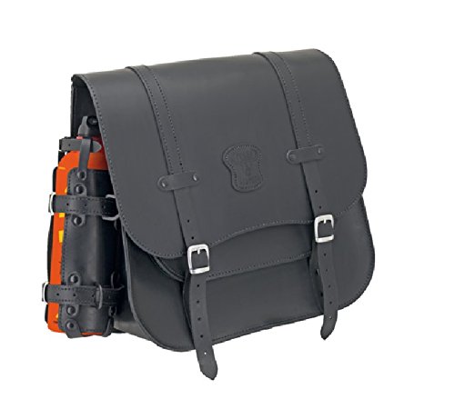 Texas - Borsa laterale in pelle + bottiglia di carburante da 1,5 l, per Compatibile con HARLEY Softail dal 1984 in poi