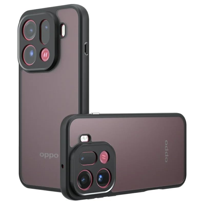 Image of Matte PC + TPU Back Cover Case for Oppo Find X9 Pro 5G, Air Bag Corner Protection, Anti-Fingerprint, Never Turns Yellow, Micro Arc Edge, Camera Lens Guard, Black