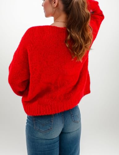 Image of FindThy Women's Tie Front Cardigan Sweater Cute Long Sleeve Crew Neck Bow Knot Knit Outwear